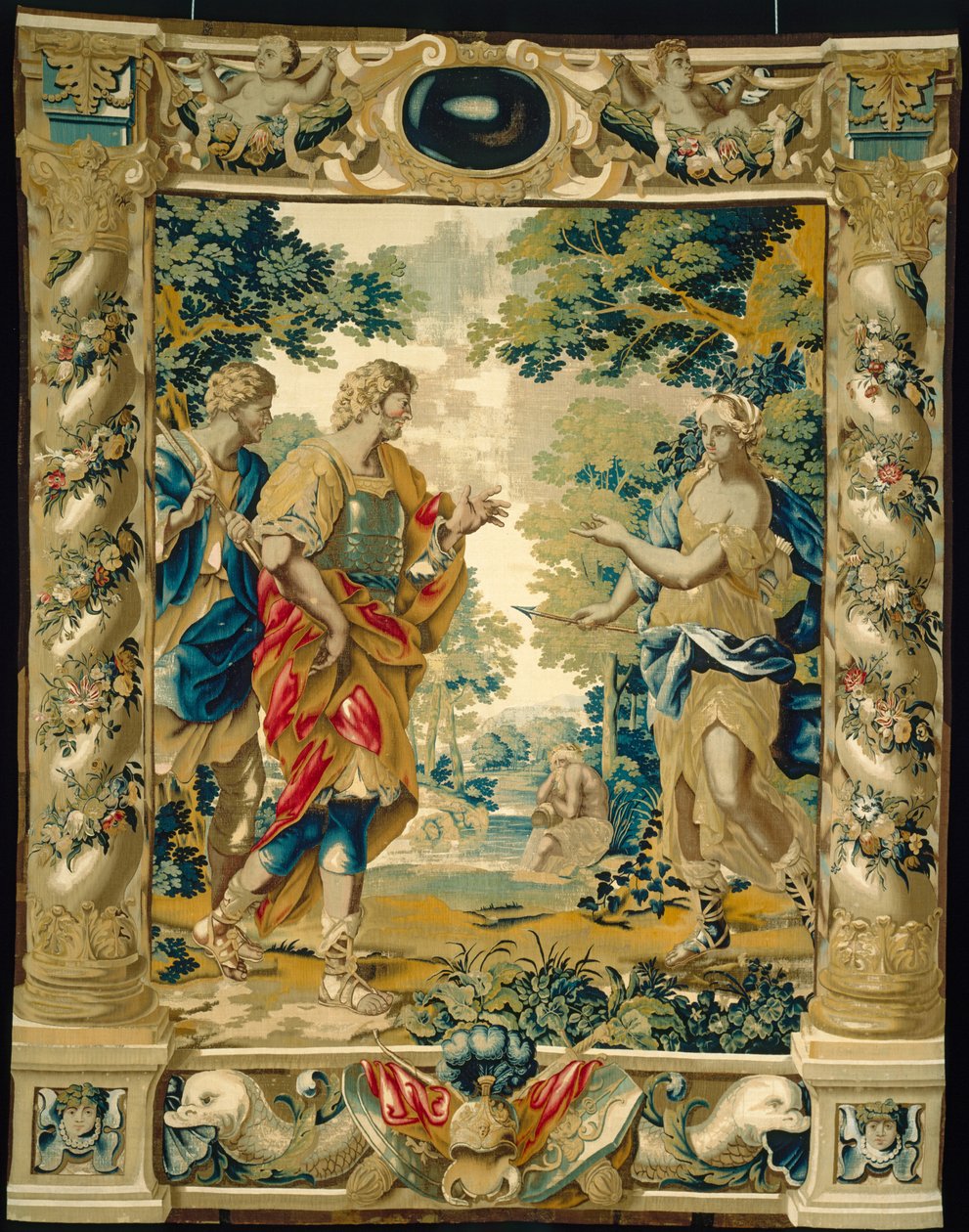 Venus käskee Aeneasta ja hänen ystäväänsä Achatesta menemään Carthageen vuonna 1679 tekijältä Giovanni Francesco Romanelli