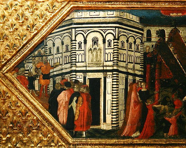 Cassone koristeltu kohtaus S. Giovannin Palio (tempera paneelilla). tekijältä Giovanni Francesco Toscani