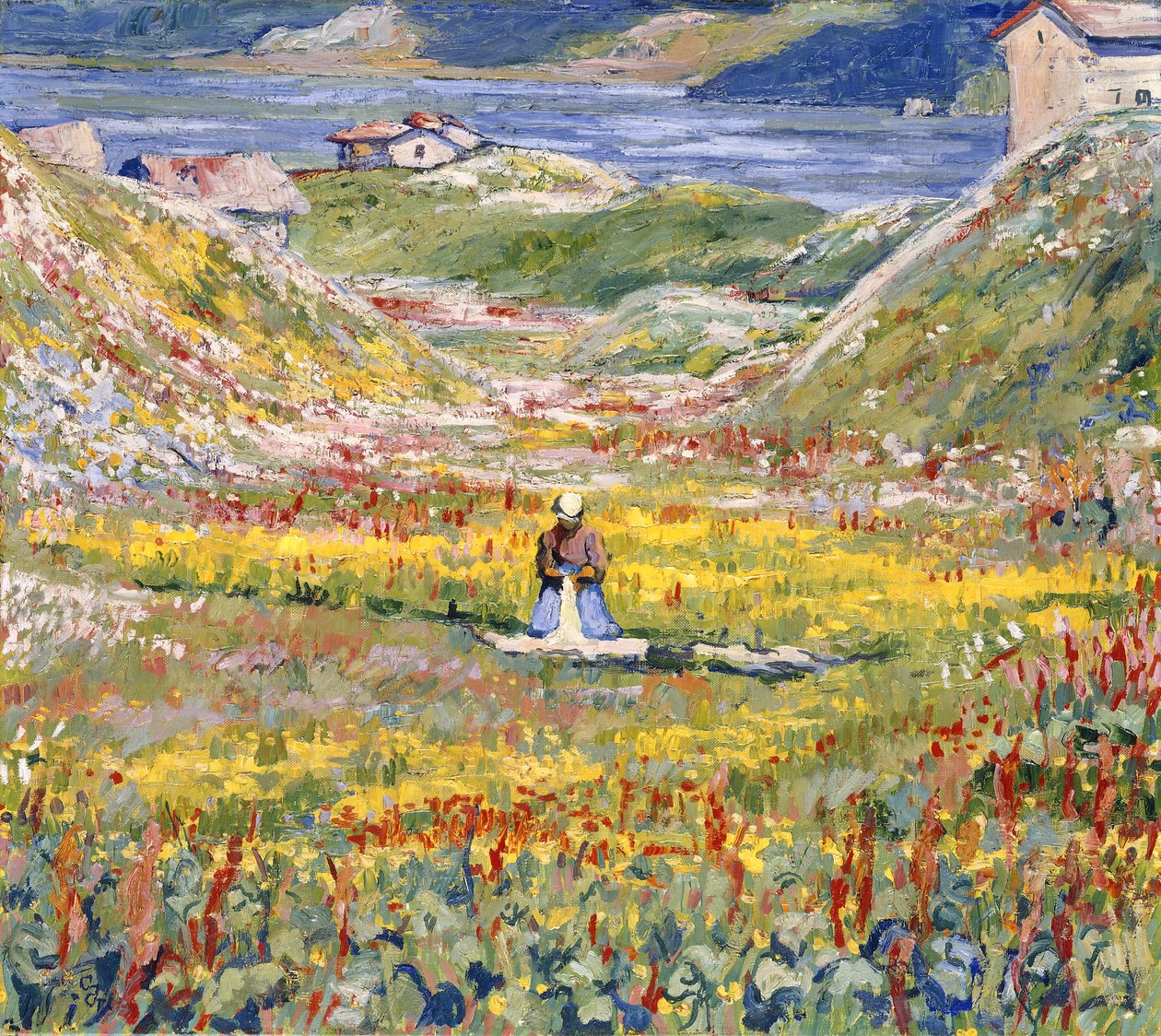 Kukkivat niityt Malojassa; Kukkivat niityt lähellä Malojaa, n. 1912-1924 tekijältä Giovanni Giacometti