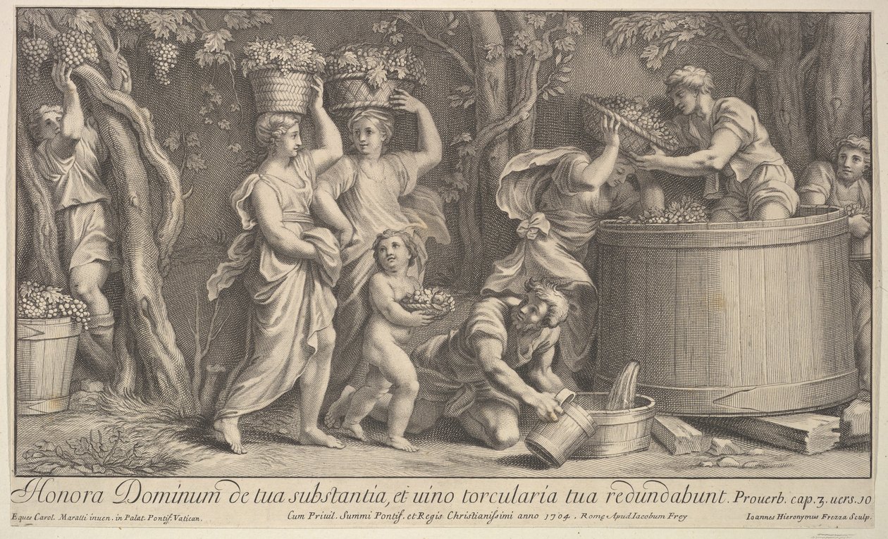 Vintage kohtaus, 1704. tekijältä Giovanni Girolamo Frezza