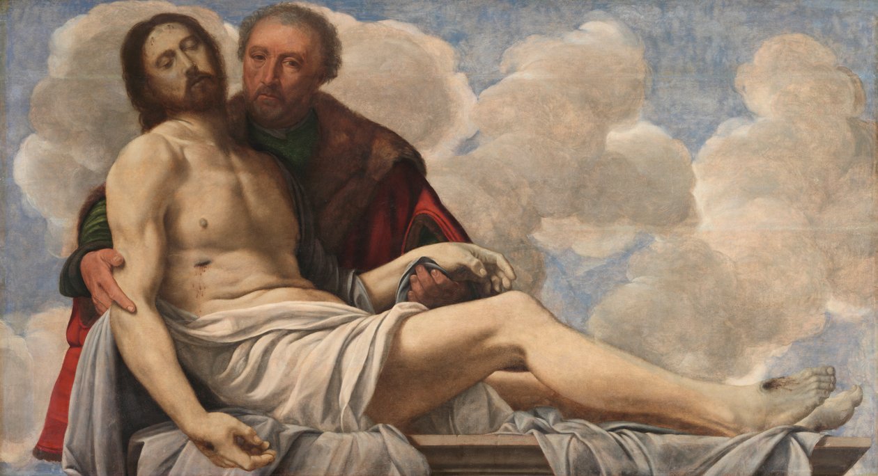Kristus Joosefin kanssa Arimatialaisen, n. 1525. tekijältä Giovanni Girolamo Savoldo
