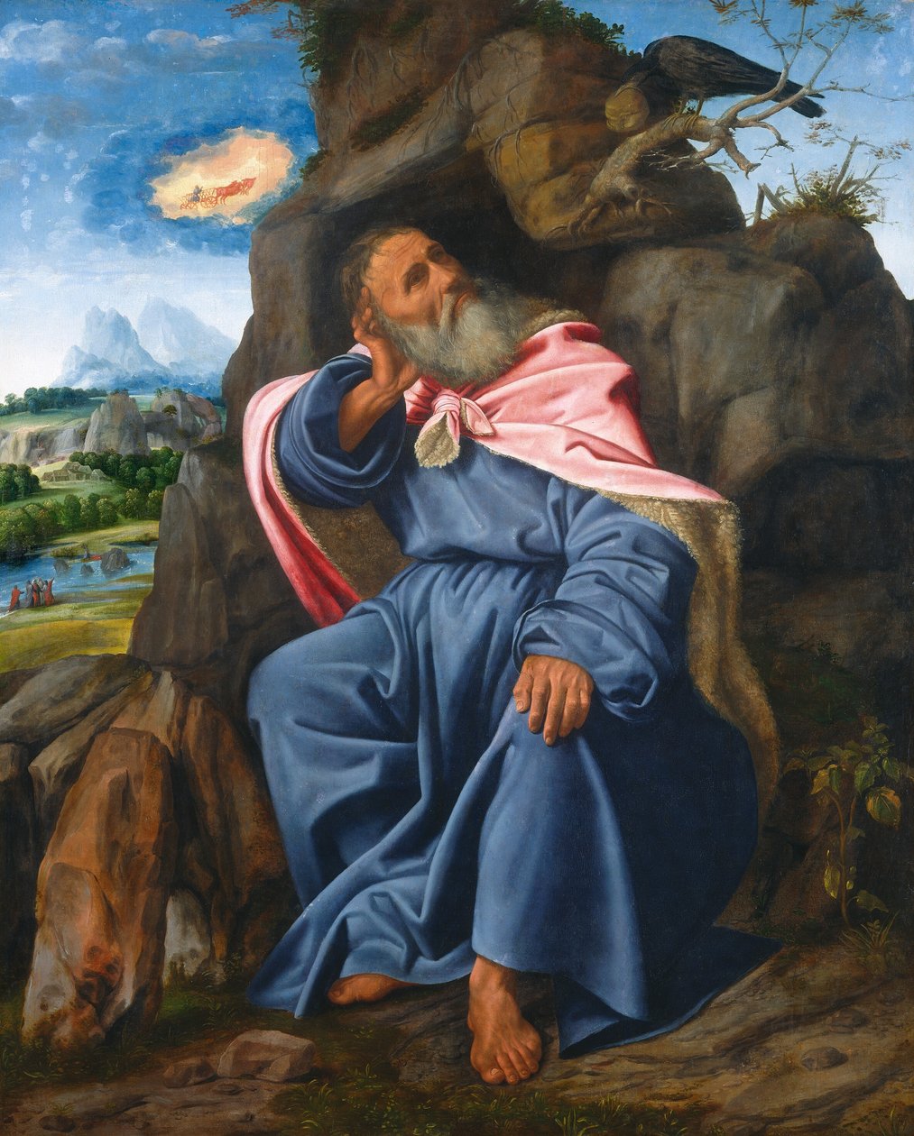 Korpin ruokkima Elia, n. 1510. tekijältä Giovanni Girolamo Savoldo