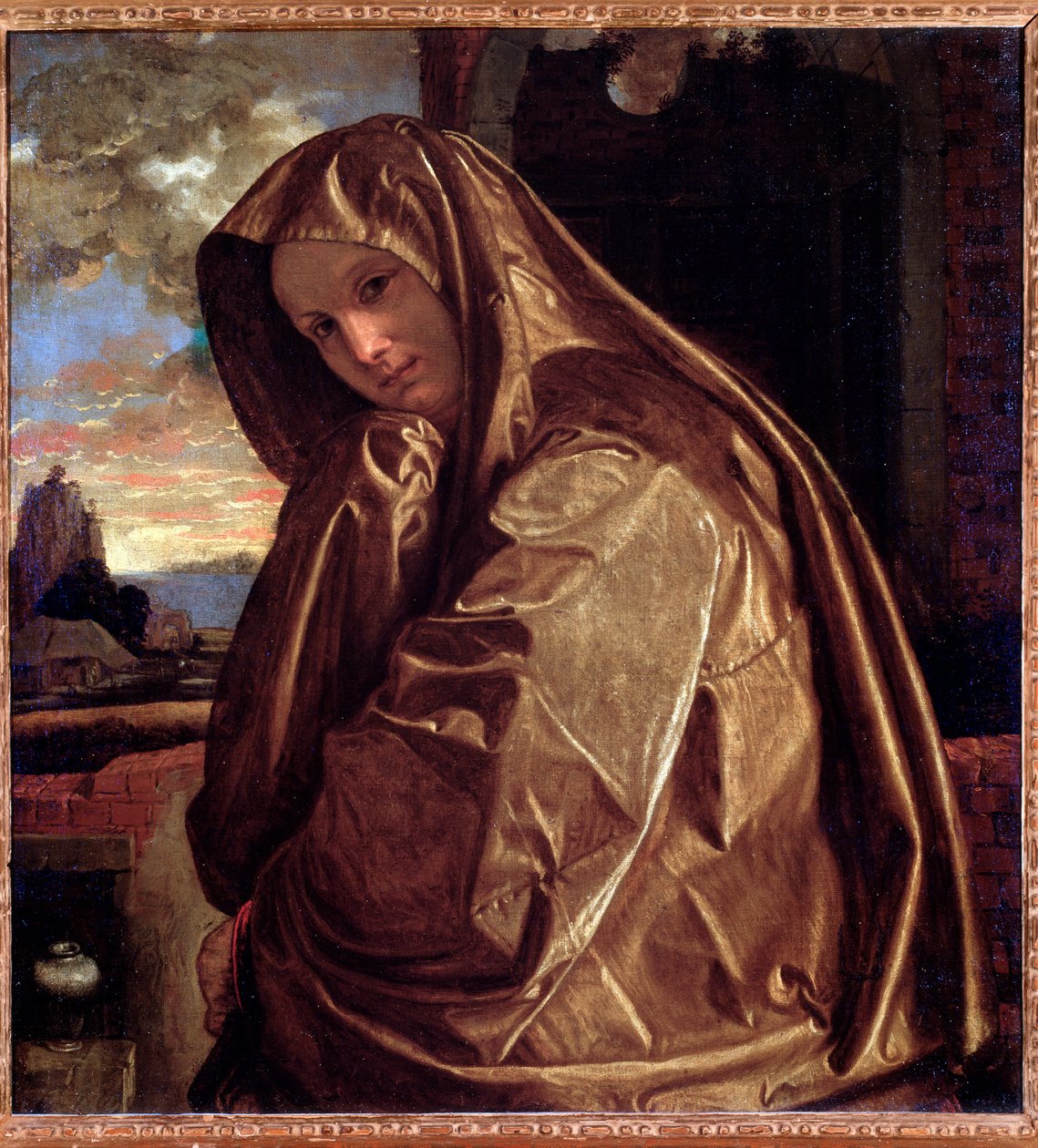 Giovan Gerolamo Savoldon (n. 1480-1548 jälkeen) esitys Pyhän Maria Magdaleenan maalauksesta 1535-1540 Mitat 84 x 77,5 cm Firenze, Palazzo Pitti, Coll Contini-Bonacossi tekijältä Giovanni Girolamo Savoldo