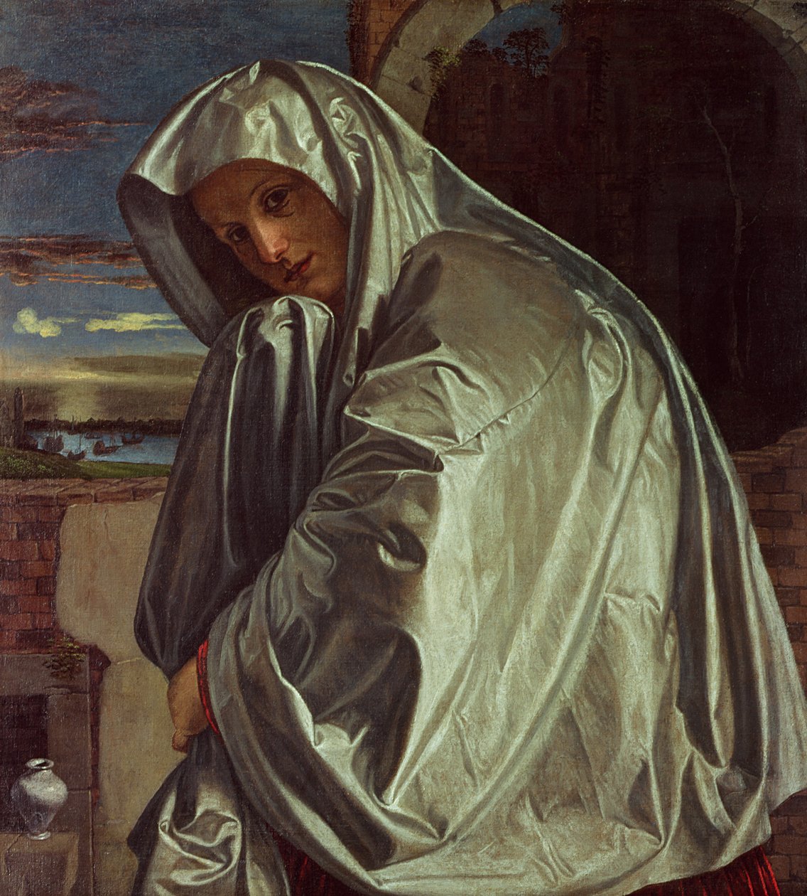 Pyhä Maria Magdaleena lähestyy hautaa tekijältä Giovanni Girolamo Savoldo