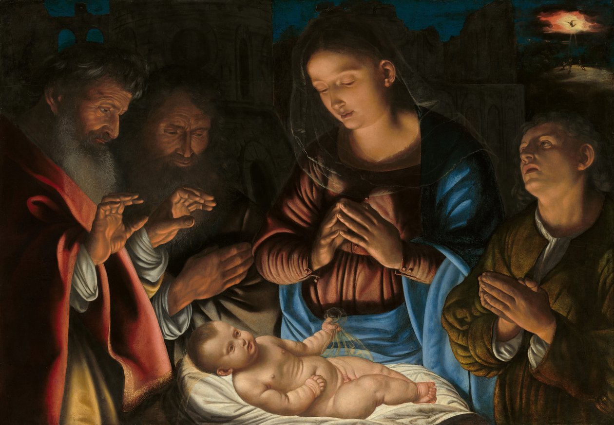 Paimenten palvonta tekijältä Giovanni Girolamo Savoldo