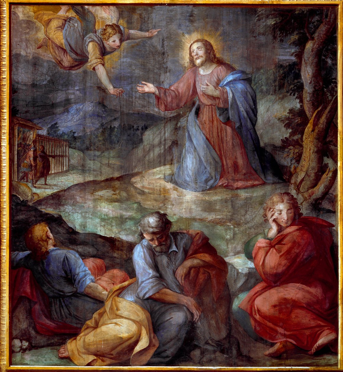 Rukous oliivipuutarhassa Giovanni Balduccin fresko sanoi il Cosci (1560-1603) 1594-1600 Rooma, Santa Prassede, Italia tekijältä Giovanni Il Cosci Balducci