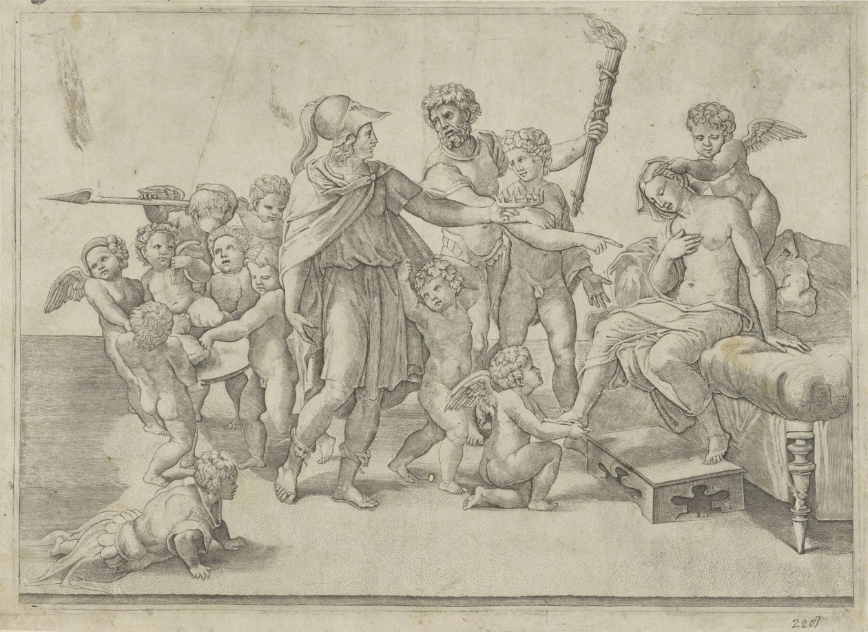 Aleksanterin ja Roxanan häät tekijältä Giovanni Jacopo Caraglio (attributed to)