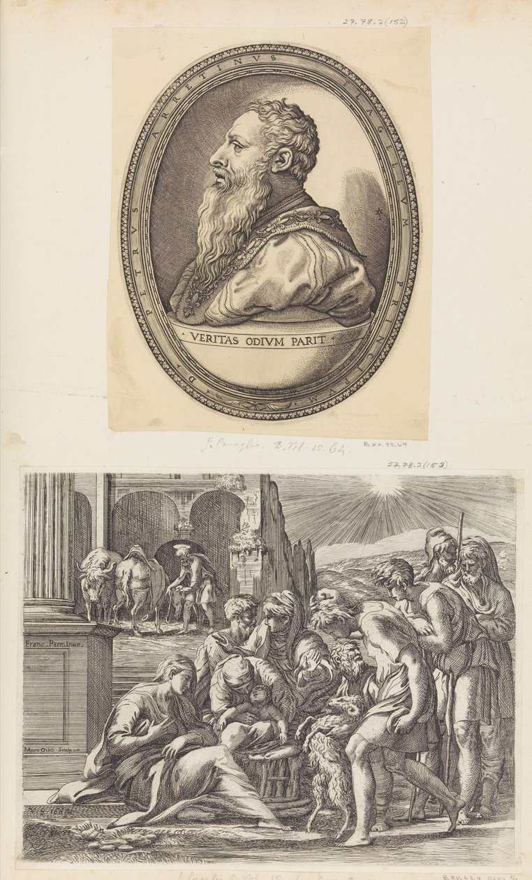 Paimenten palvonta. tekijältä Giovanni Jacopo Caraglio
