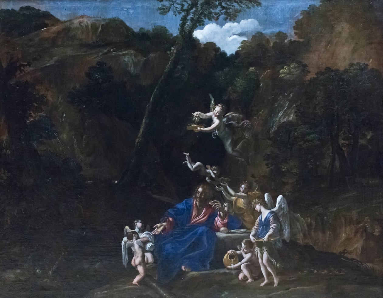 Jeesus hoiti enkeleitä tekijältä Giovanni Lanfranco