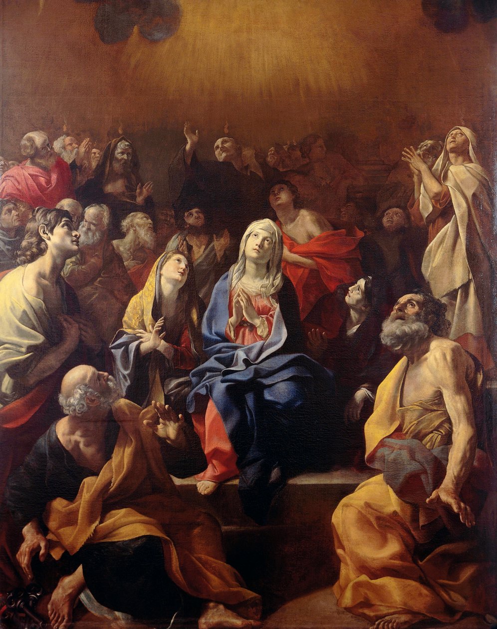 Helluntai, Giovanni Lanfranco (1582-1647), öljy kankaalle, 373x241 cm tekijältä Giovanni Lanfranco