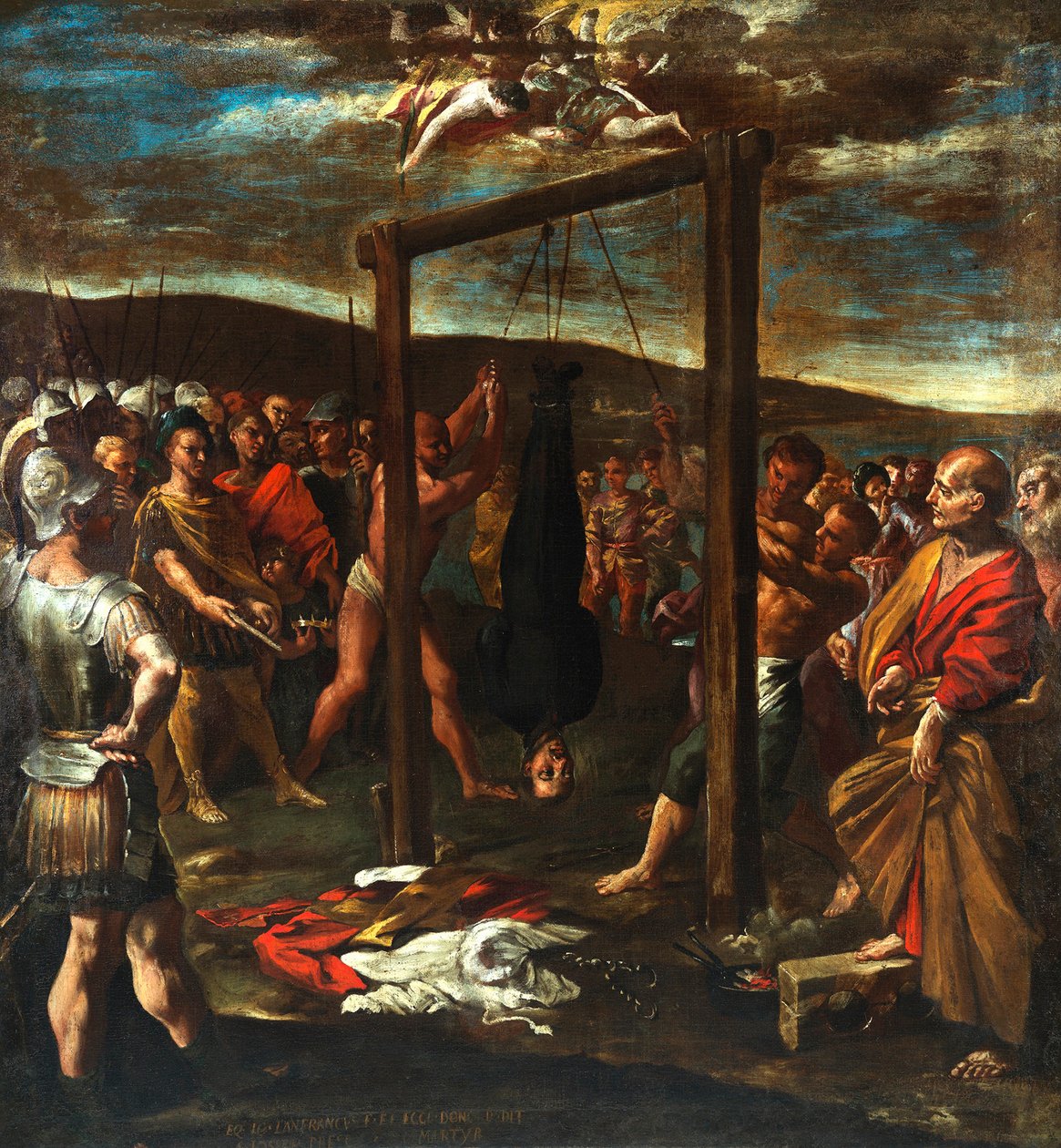 Pyhän Joseph presbyterin marttyyrikuolema, noin 1640-1645. tekijältä Giovanni Lanfranco