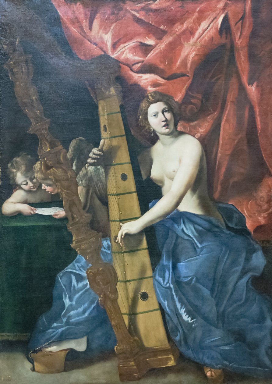 Venus soittaa harppua tekijältä Giovanni Lanfranco
