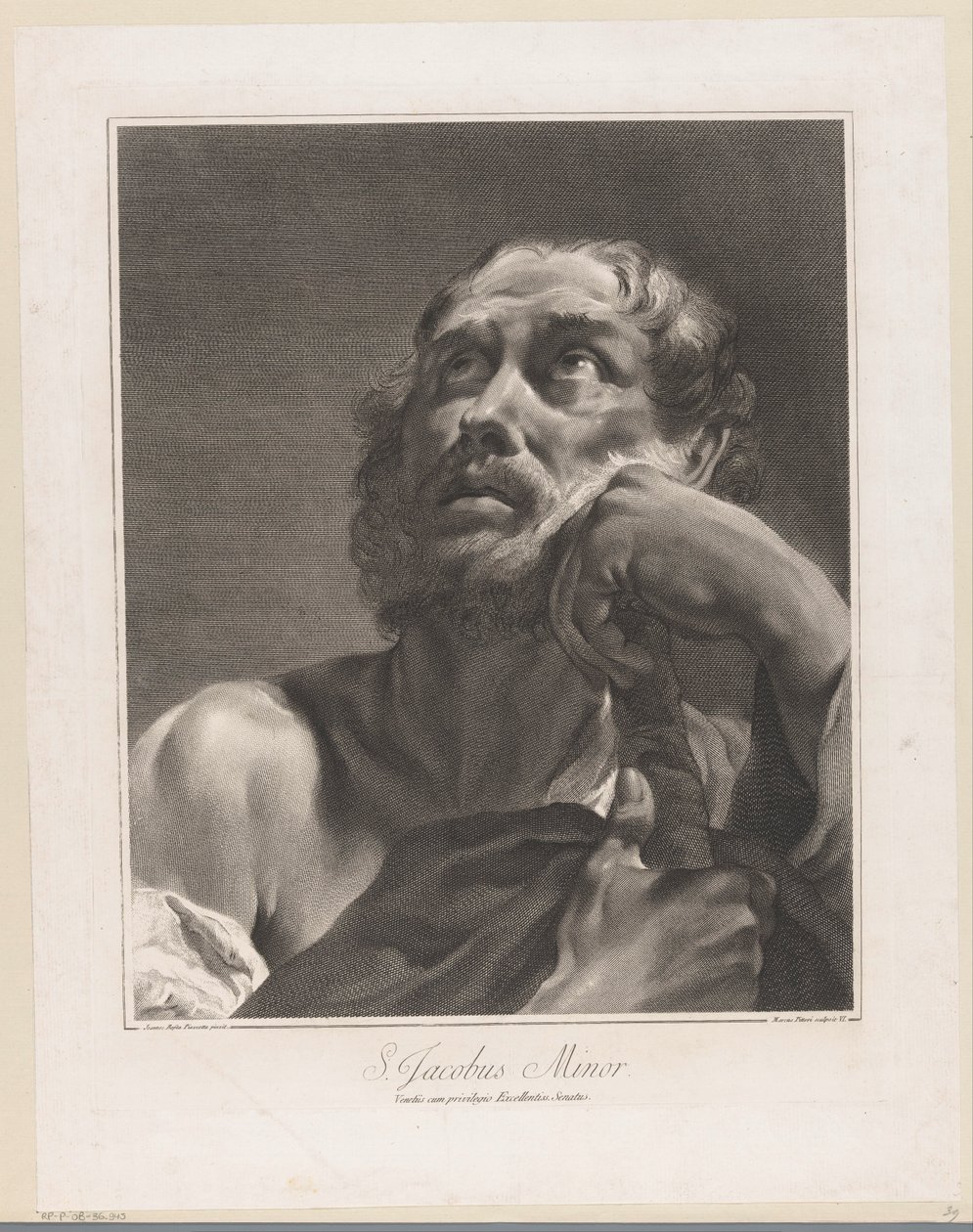 Apostoli Jaakob Pienempi S. Jacobus Minor (otsikko esineessä) Apostolit (sarjan nimi) tekijältä Giovanni Marco Pitteri