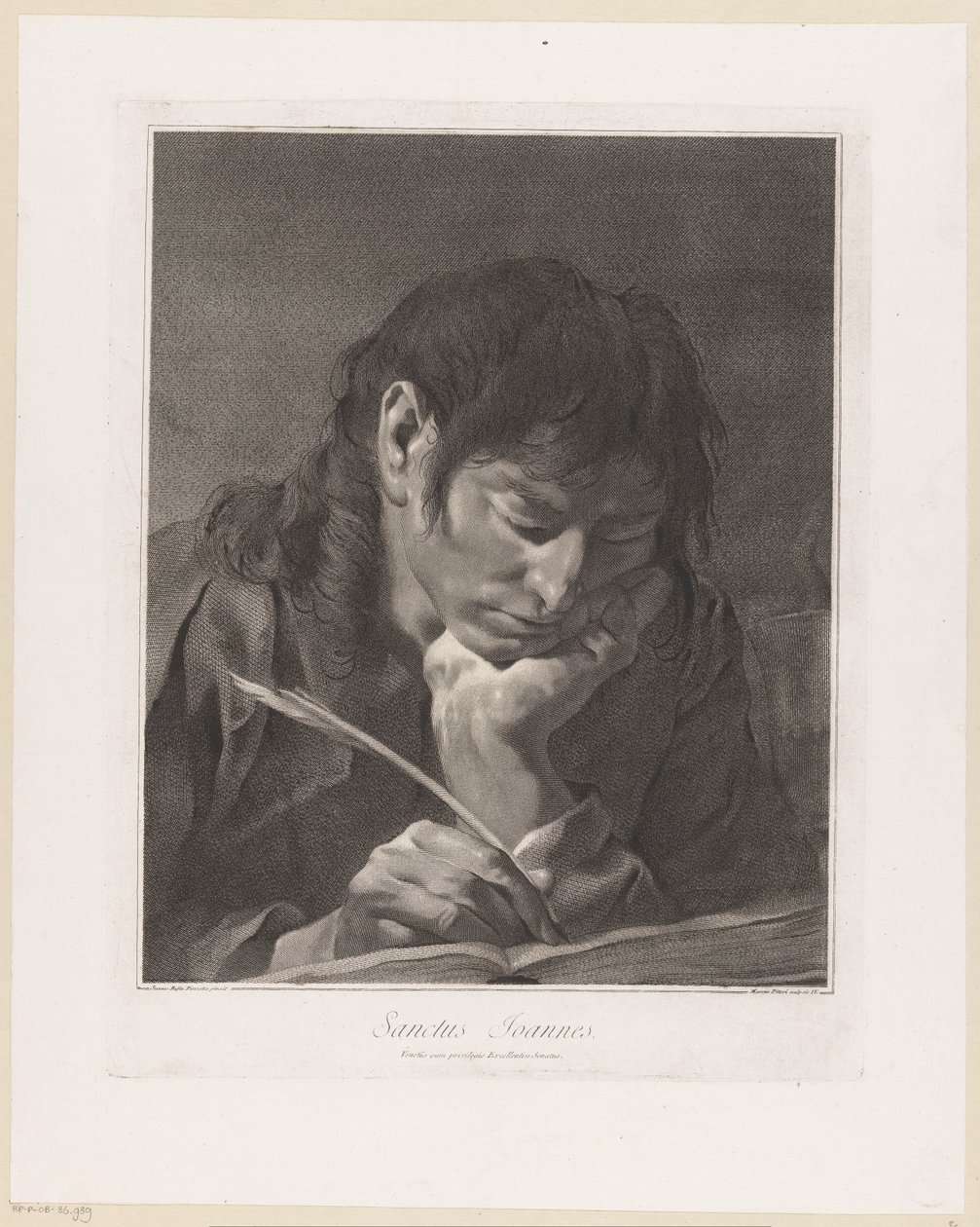 Apostoli Johannes Sanctus Joannes (otsikko esineessä) Apostolit (sarjan nimi) tekijältä Giovanni Marco Pitteri