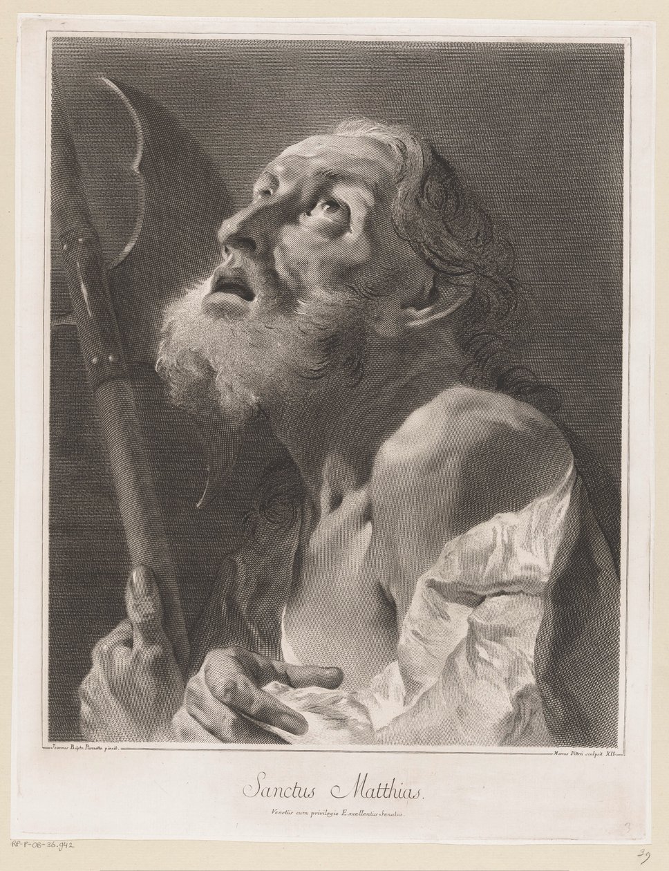 Apostoli Mattias Pyhä Mattias (otsikko esineessä) Apostolit (sarjan nimi) tekijältä Giovanni Marco Pitteri