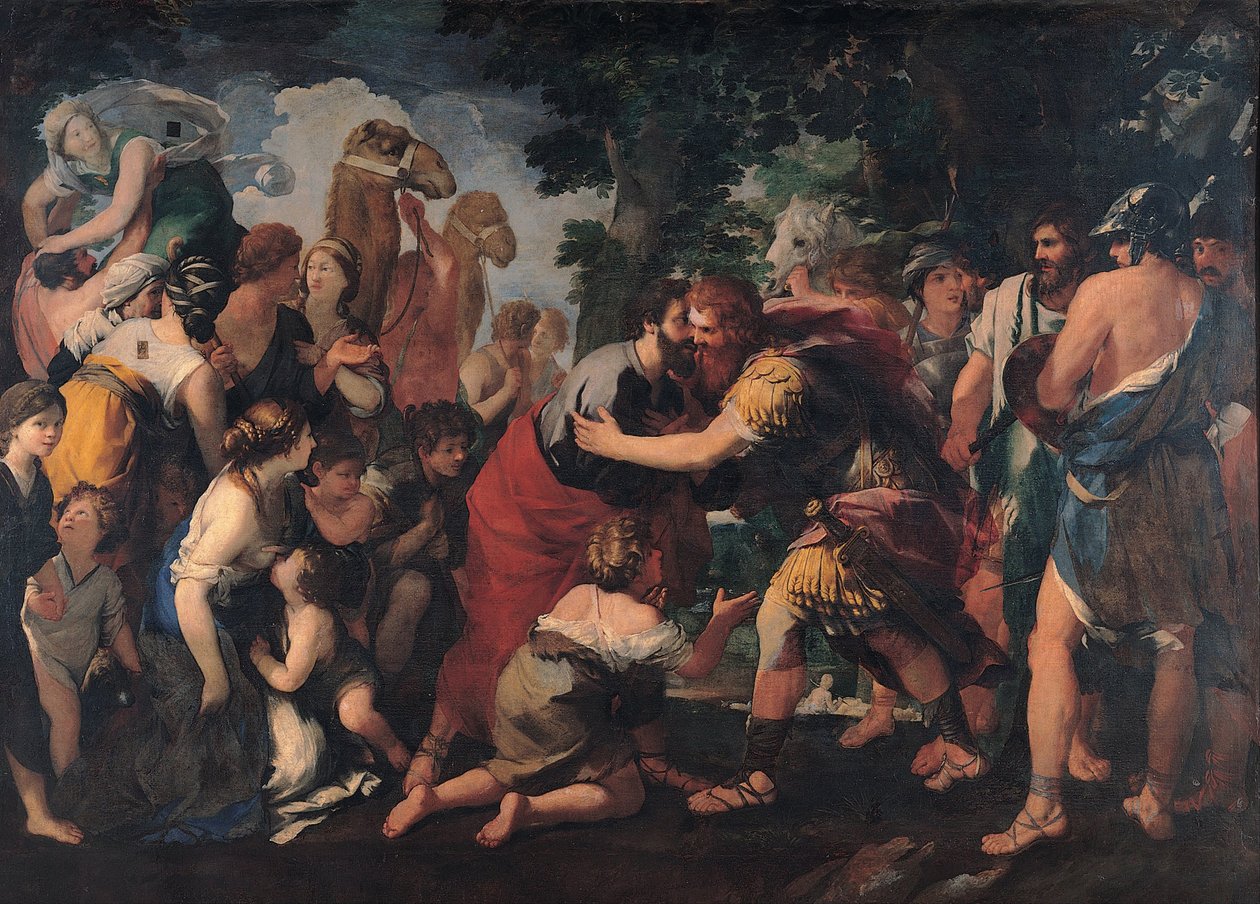 Esaun ja Jaakobin tapaaminen, 1636-1641 tekijältä Giovanni Maria Bottala
