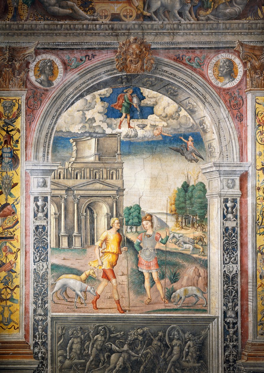 Fresko Giovanni Maria Falconetto (1468-1535), Hall of Zodiac, Palazzo D