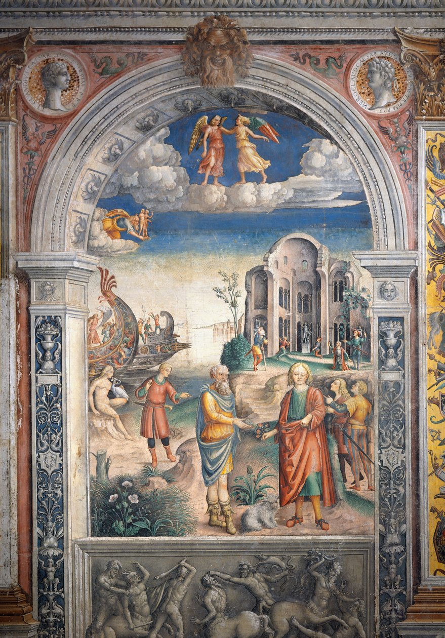 Fresko Giovanni Maria Falconetto (1468-1535), Hall of Zodiac, Palazzo D