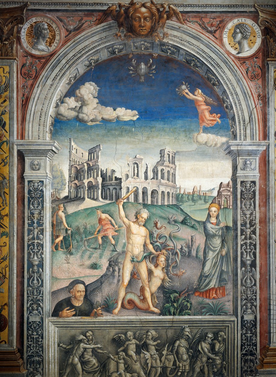 Fresko Giovanni Maria Falconetto (1468-1535), Hall of Zodiac, Palazzo D