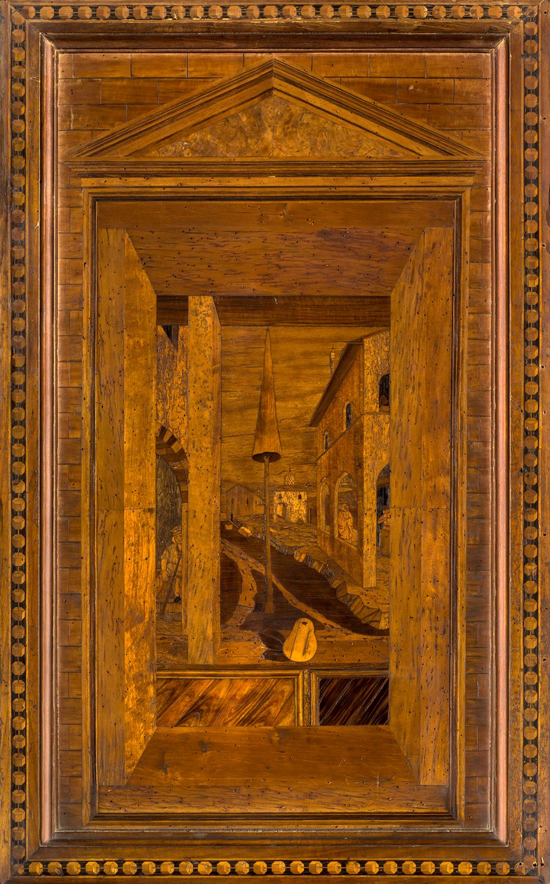 Lignaean Canonical Choir, upotekoriste Giovanni Maria Platina 1484, Superior Stall tekijältä Giovanni Maria Platina