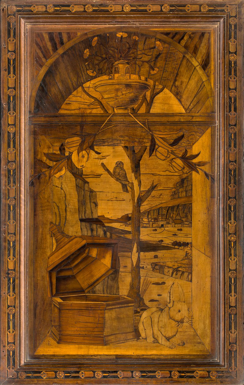Lignaean Canonical Choir, upotekoriste Giovanni Maria Platina 1484, Superior Stall tekijältä Giovanni Maria Platina