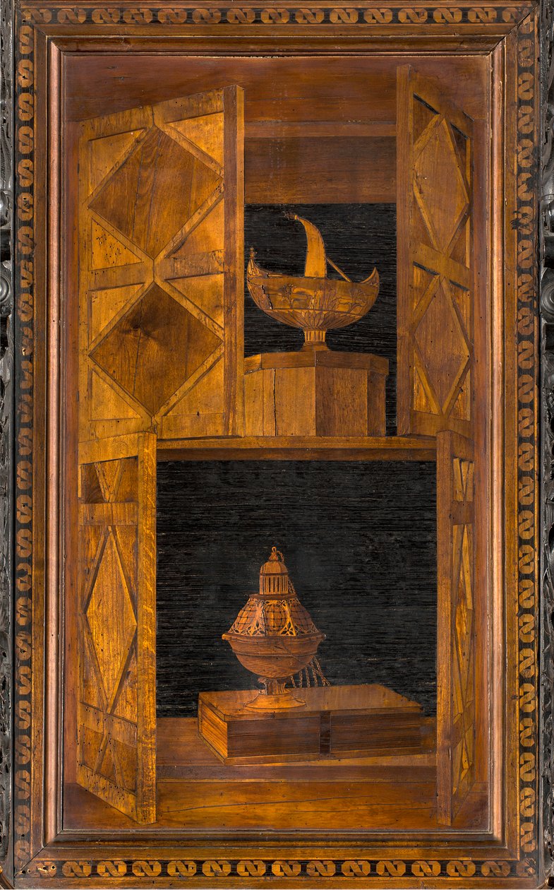 Lignaean Canonical Choir, upotekoriste Giovanni Maria Platina 1484, Superior Stall tekijältä Giovanni Maria Platina