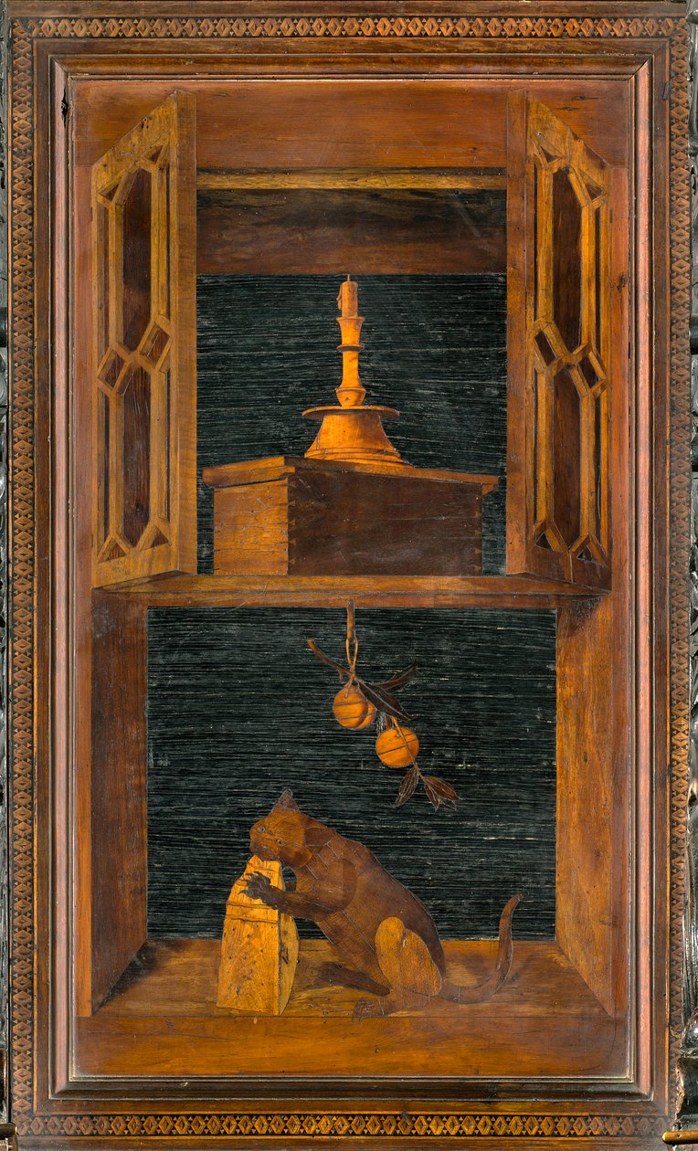 Lignaean Canonical Choir, upotekoriste Giovanni Maria Platina 1484, Superior Stall tekijältä Giovanni Maria Platina