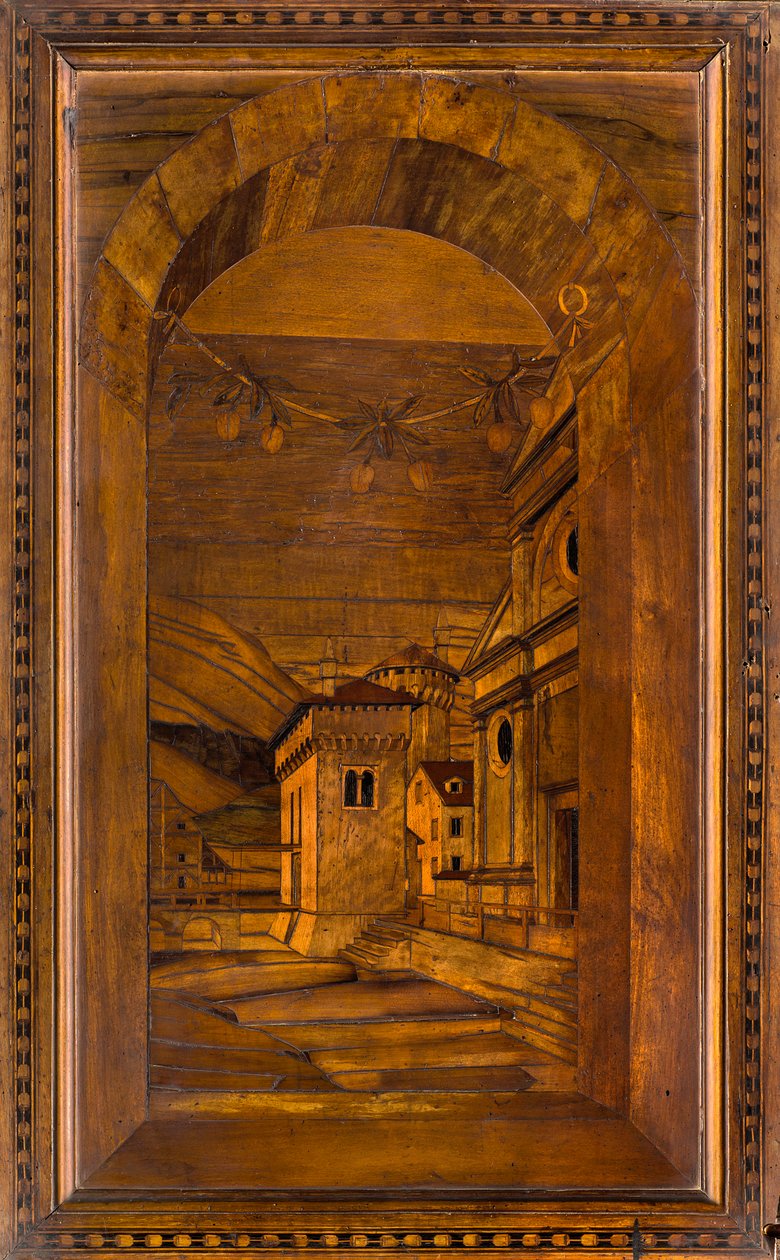 Lignaean Canonical Choir, upotekoriste Giovanni Maria Platina 1484, Superior Stall tekijältä Giovanni Maria Platina