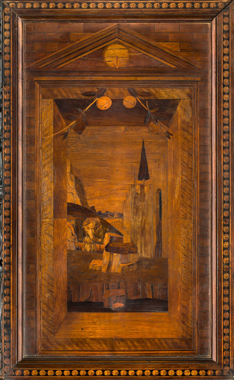Lignaean Canonical Choir, upotekoriste Giovanni Maria Platina 1484, Superior Stall tekijältä Giovanni Maria Platina