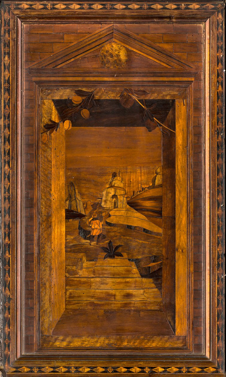 Lignaean Canonical Choir, upotekoriste Giovanni Maria Platina 1484, Superior Stall tekijältä Giovanni Maria Platina