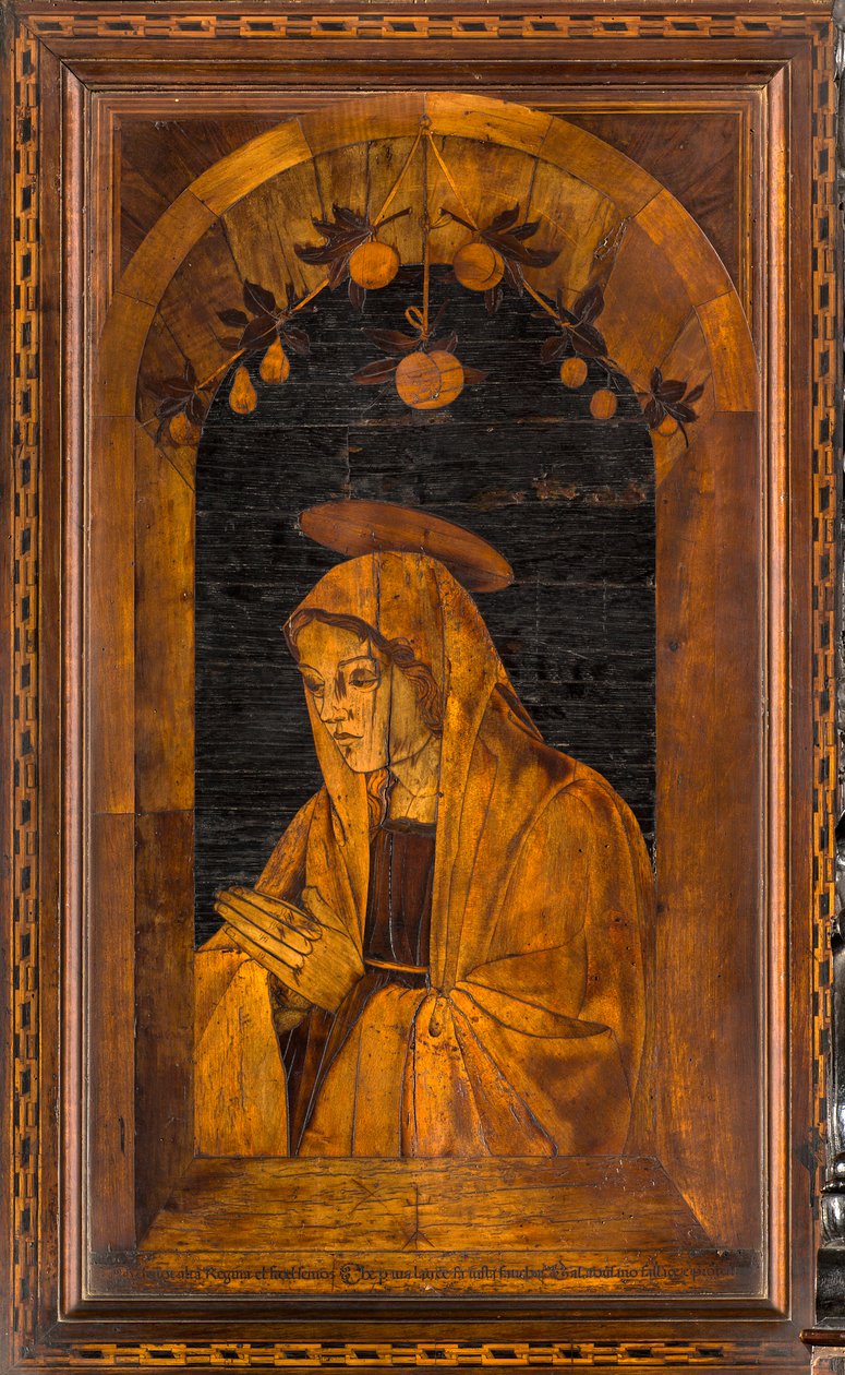 Lignaean Canonical Choir, upotekoriste Giovanni Maria Platina 1484, Superior Stall tekijältä Giovanni Maria Platina