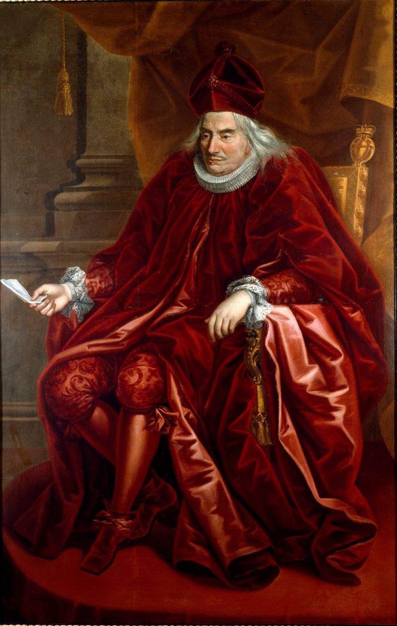 Muotokuva Oberto Della Torresta (1617-1691) Geenidogesta vuosina 1689-1691. Maria Delle Pianen (1660-1745) maalaus 1690-1691 Mitat 230x153 cm Yksityisen kokoelman sarja Luigi Cattaneo Ricciaage tekijältä Giovanni Maria delle called Mulinaretto Piane