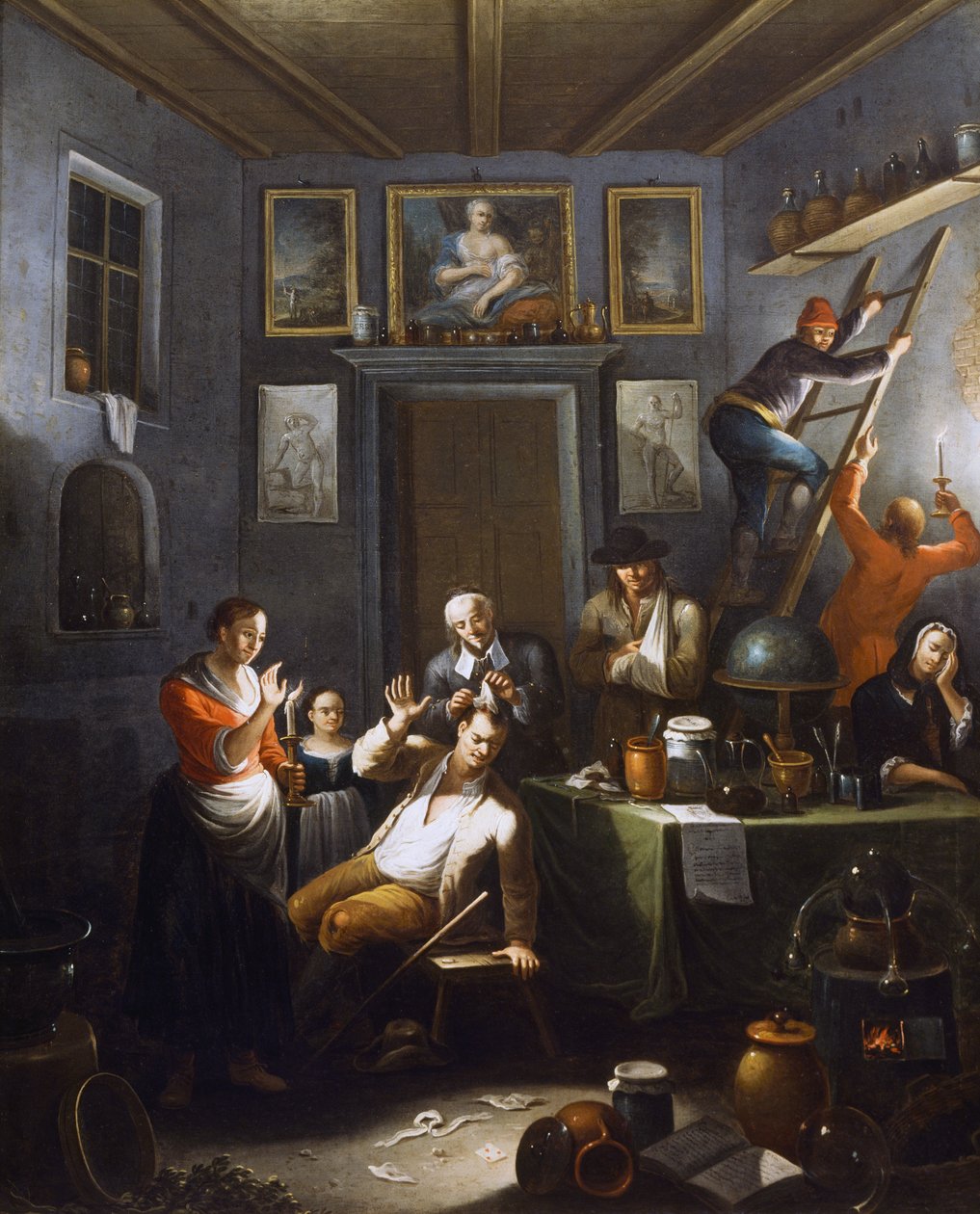 Lääkäri, Giovanni Michele Granierin maalaus (toimii 1736-1752). tekijältä Giovanni Michele Granieri