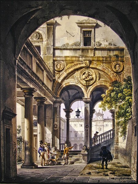 Arkkitehtoninen Capriccio tekijältä Giovanni Migliara