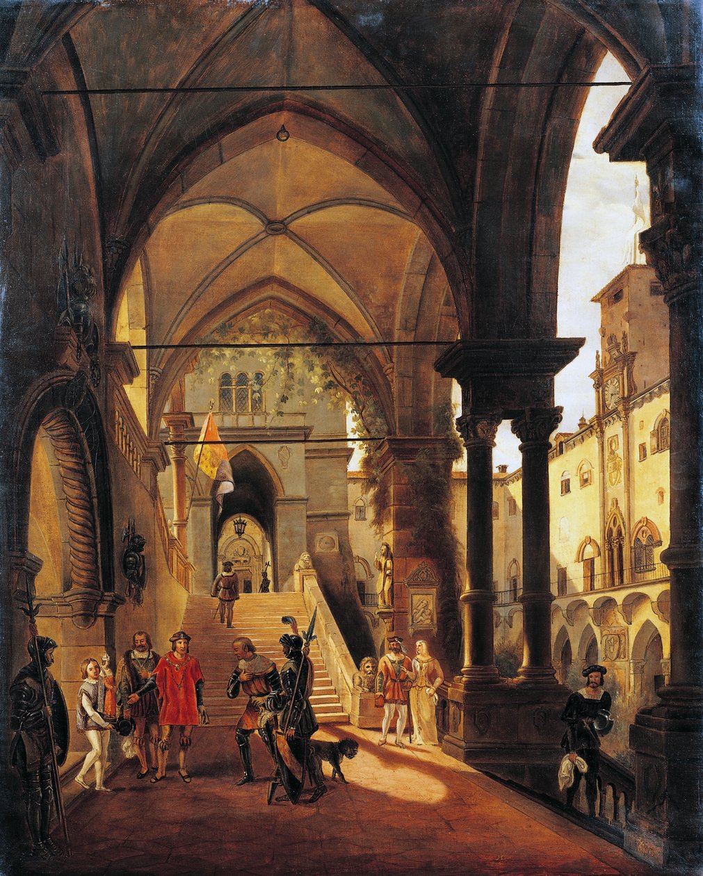 Ludvig XI Barolon linnassa, kirjoittanut Giovanni Migliara (1785-1837), öljy kankaalle, 80x65 cm tekijältä Giovanni Migliara