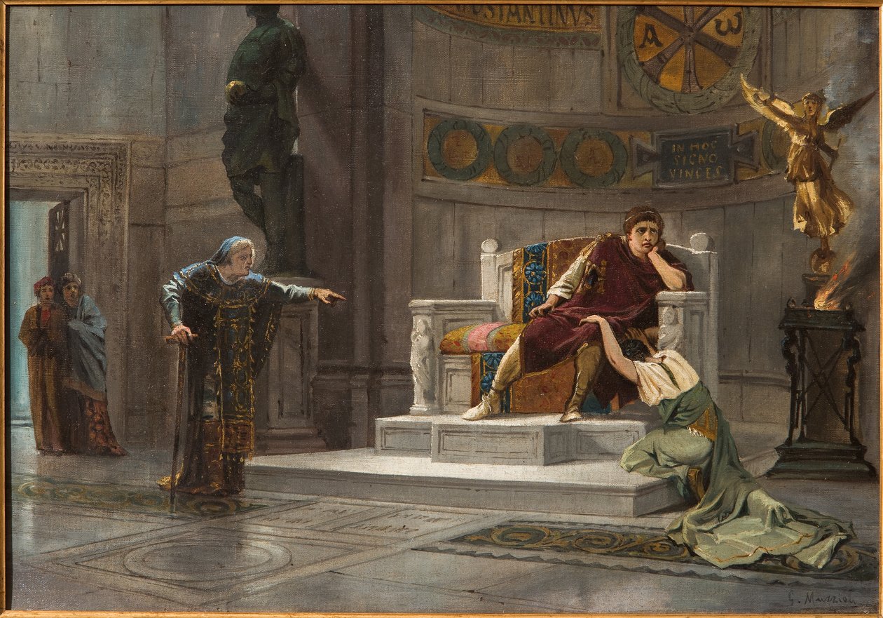 Konstantinus ja orja (öljy kankaalle) tekijältä Giovanni Muzzioli