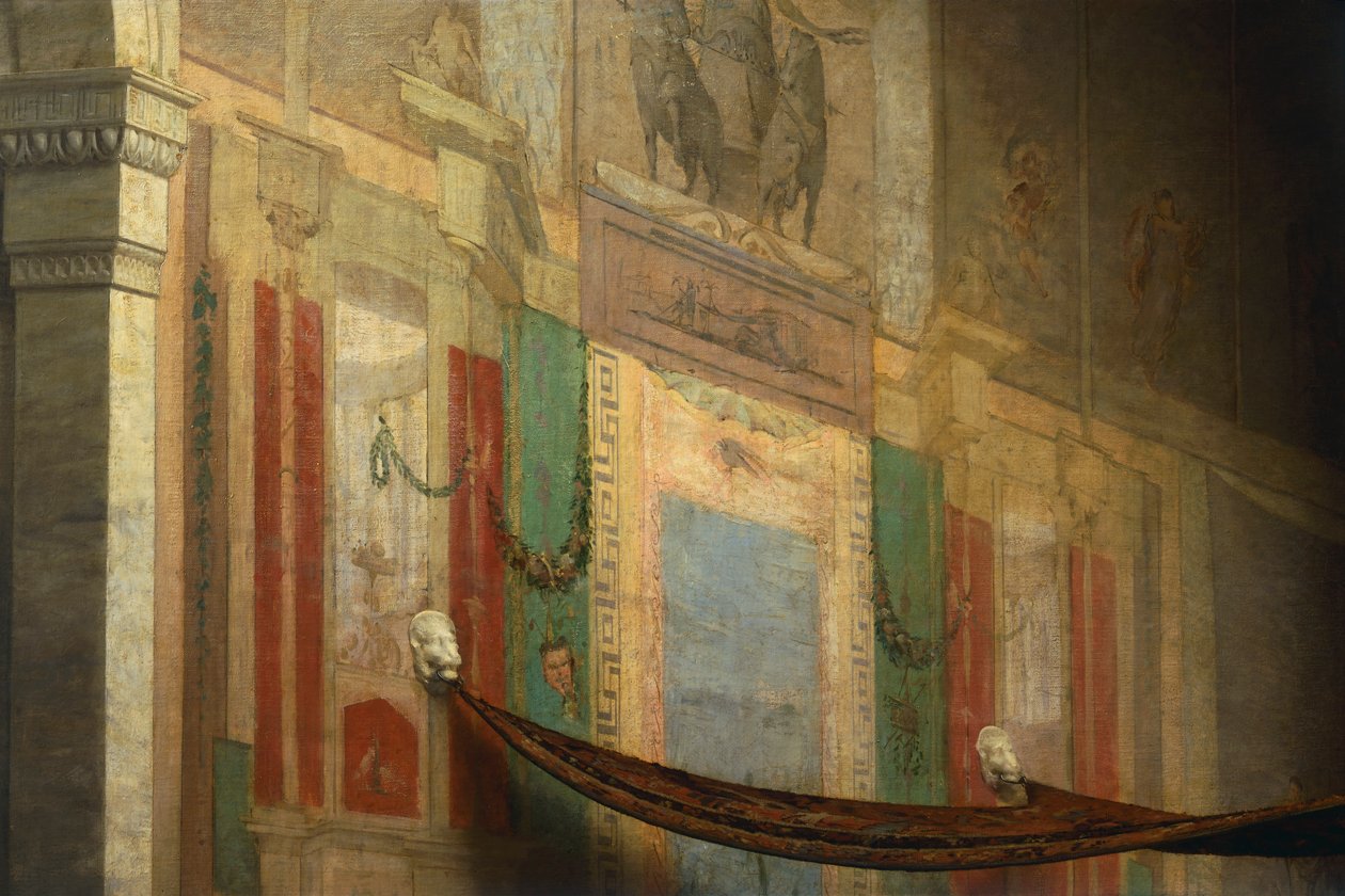 Poppean kosto, yksityiskohta, Giovanni Muzzioli (1854-1894), öljy kankaalle tekijältä Giovanni Muzzioli