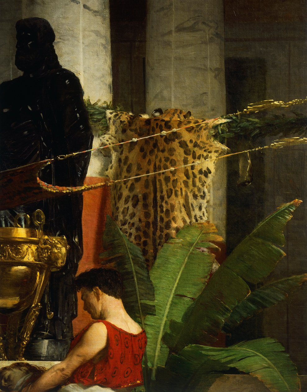 Poppean kosto, yksityiskohta, Giovanni Muzzioli (1854-1894), öljy kankaalle tekijältä Giovanni Muzzioli