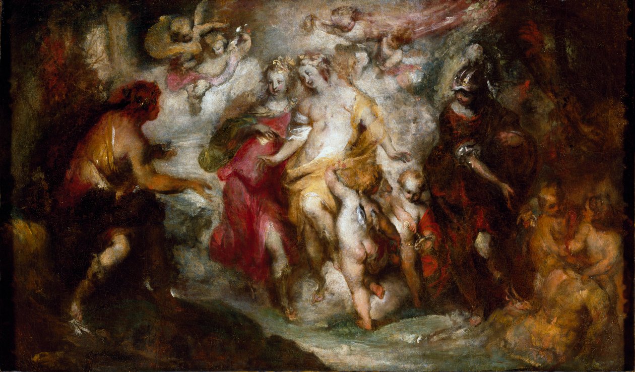 Pariisin tuomio. 1600-luku (maalaus) tekijältä Giovanni Paolo Cervetto