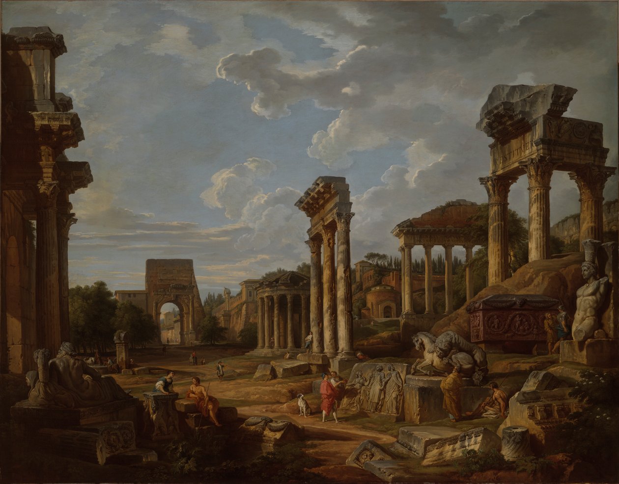 Capriccio Forum Romanumista tekijältä Giovanni Paolo Panini
