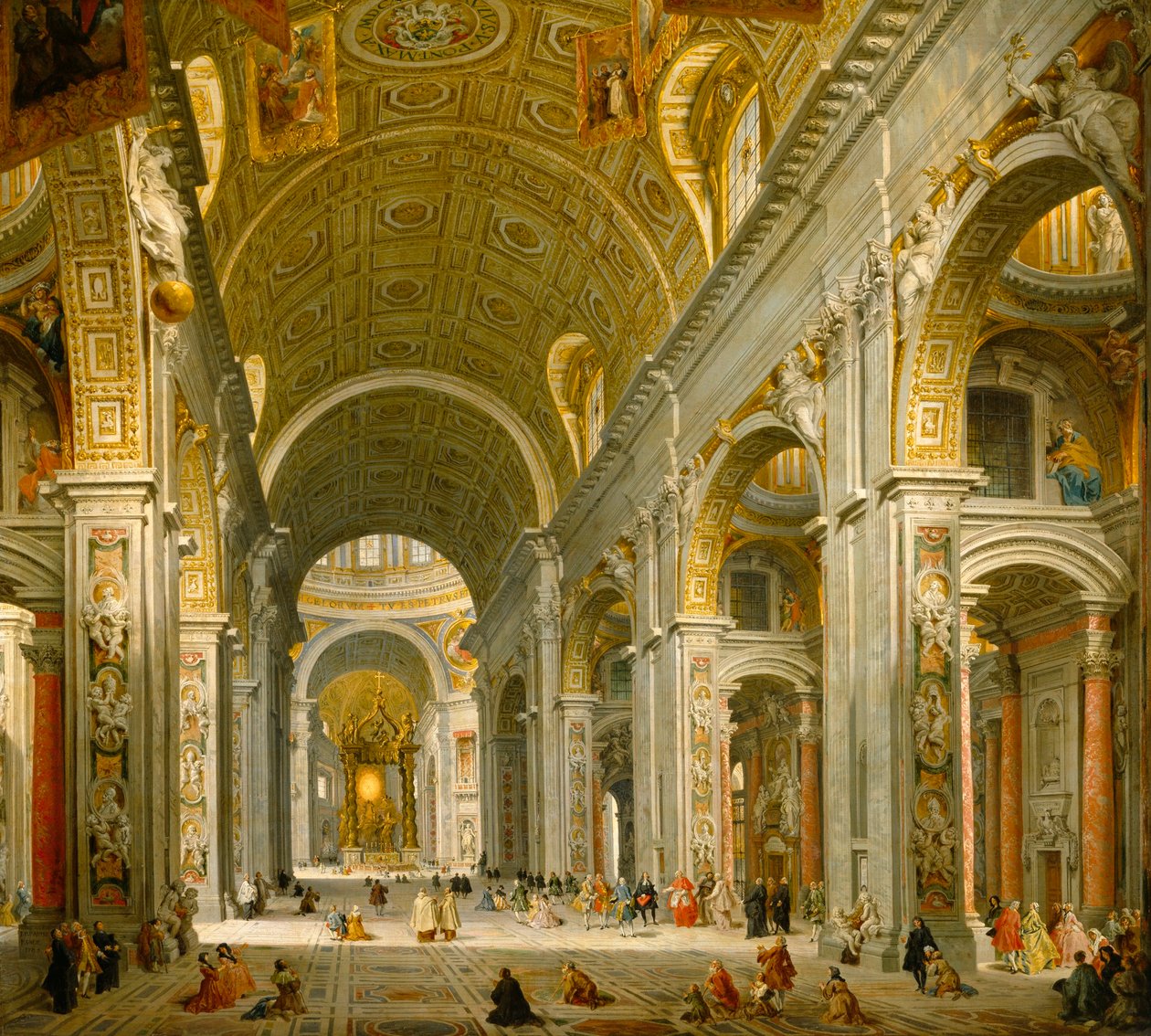Pietarinkirkon sisätilat, Rooma tekijältä Giovanni Paolo Panini