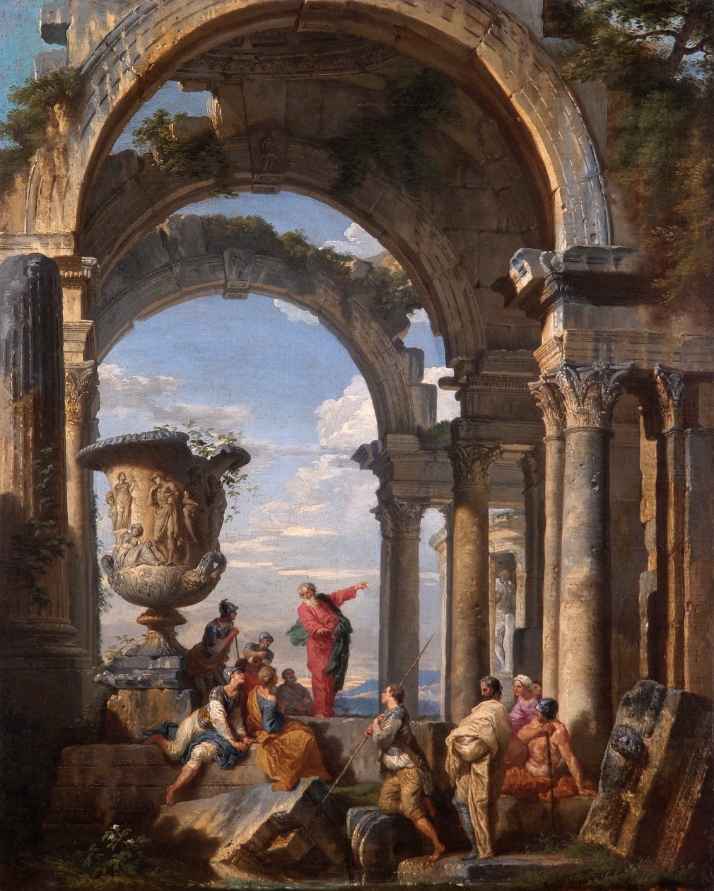 "Pyhä Paavali saarnaa Ateenassa", 1737 tekijältä Giovanni Paolo Panini