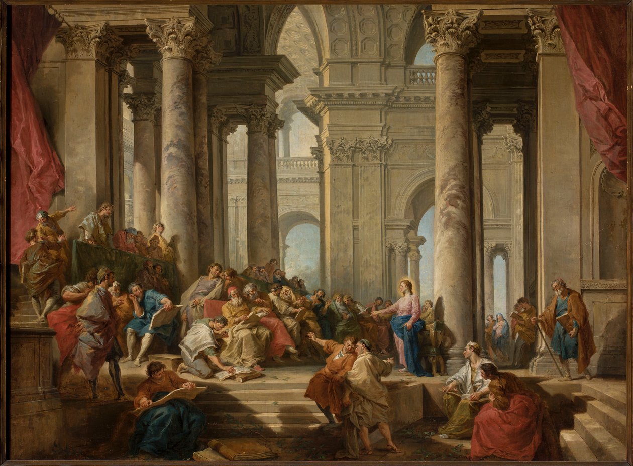 Kristus oppineiden keskellä tekijältä Giovanni Paolo Pannini