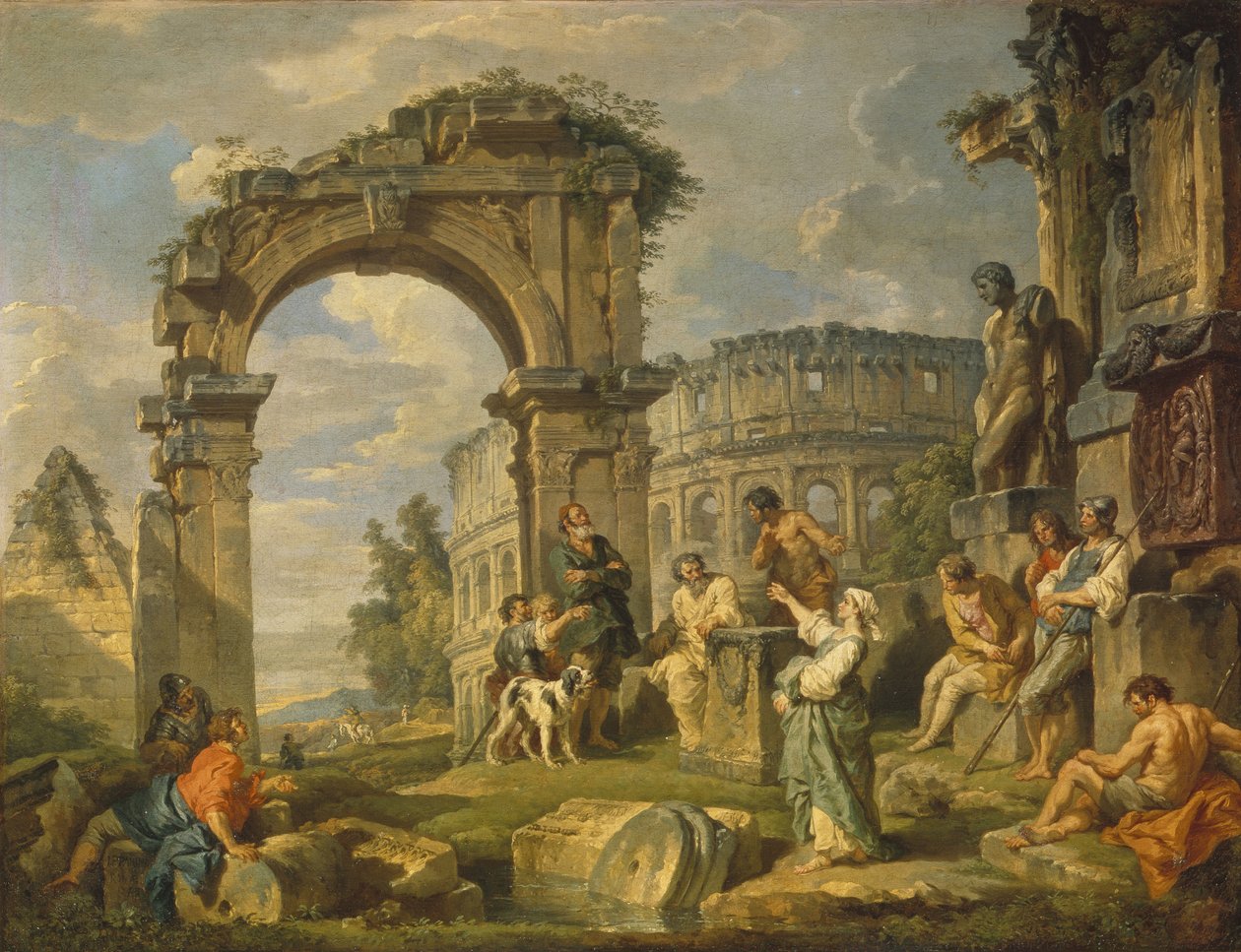 Kumalainen Sibyl ennusti Kristuksen syntymää vuonna 1743 tekijältä Giovanni Paolo Pannini