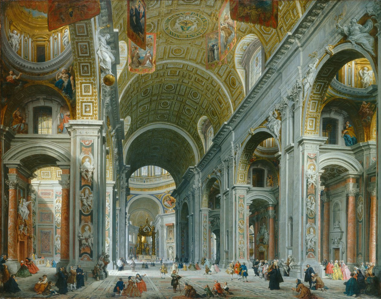 Pyhän Pietarin sisätilat, Rooma tekijältä Giovanni Paolo Pannini