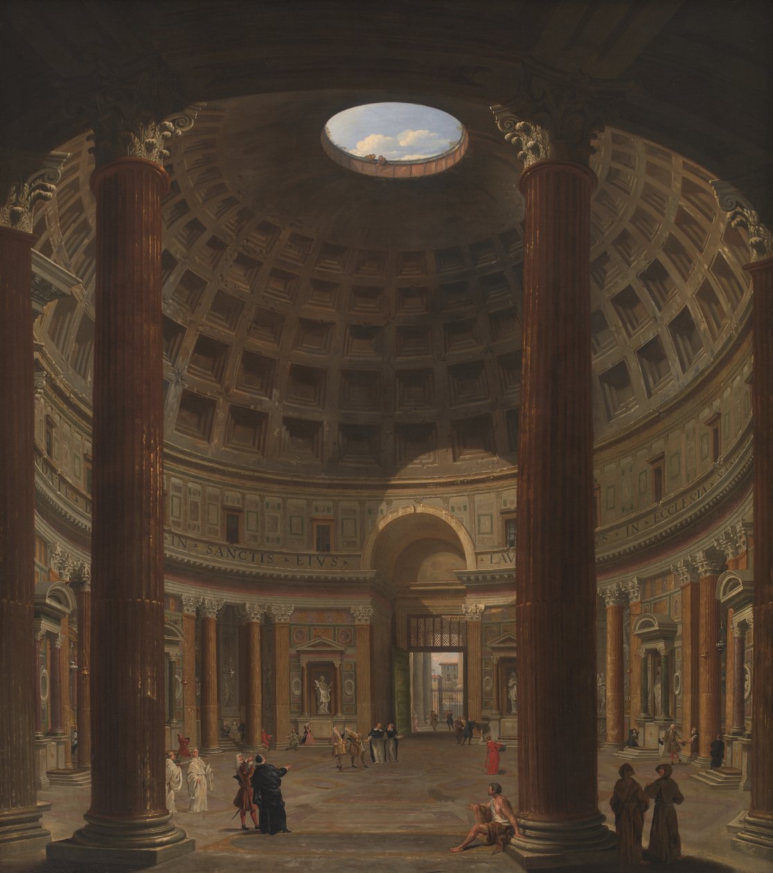 Pantheonin sisätilat, Rooma tekijältä Giovanni Paolo Pannini