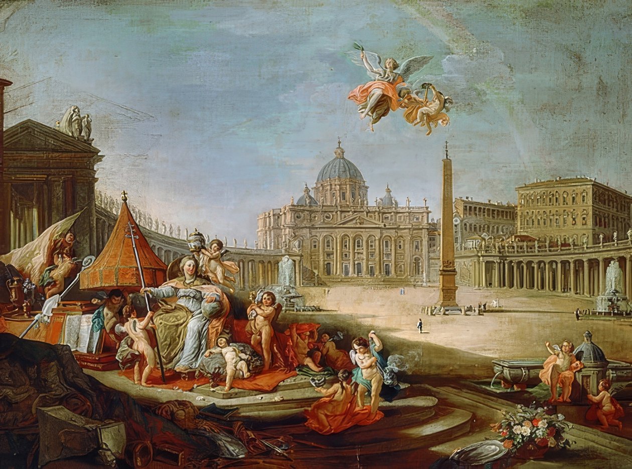 Pyhän Pietarin aukio, Rom mit Triumph des Papsttums. 1757 tekijältä Giovanni Paolo Pannini