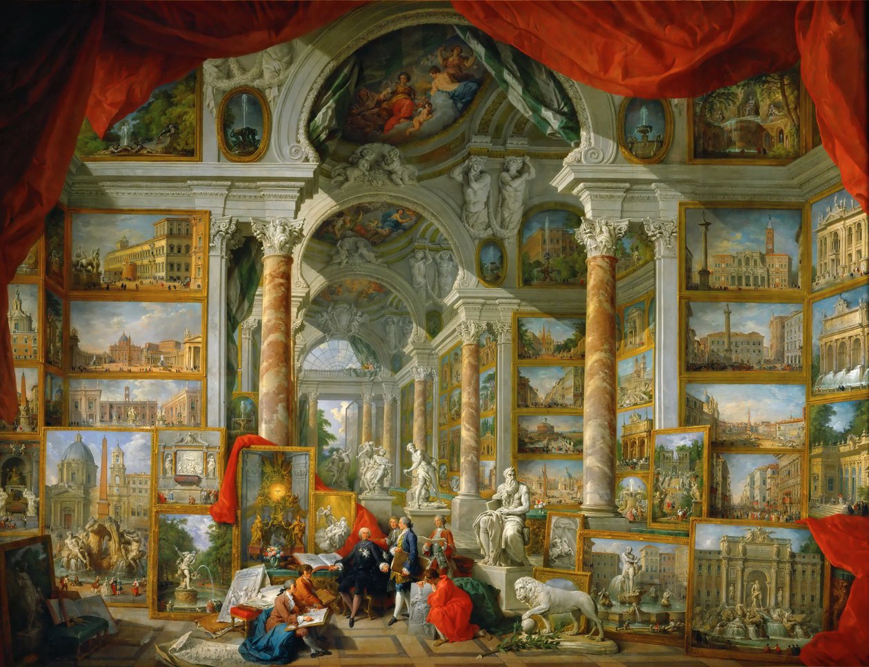 Kuvagalleria näköalalla Moderniin Roomaan Moderni Rooma tekijältä Giovanni Paolo Pannini
