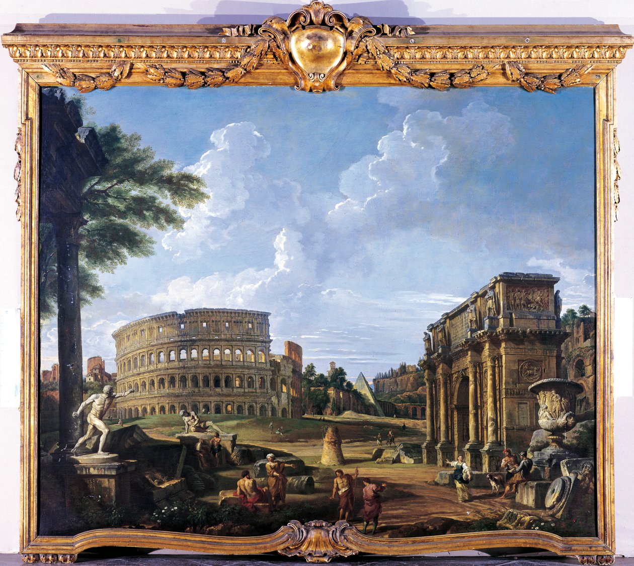 Giovanni Paolo Pannini (1691-1765) Colosseum ja Konstantinuksen kaari tekijältä Giovanni Paolo Pannini