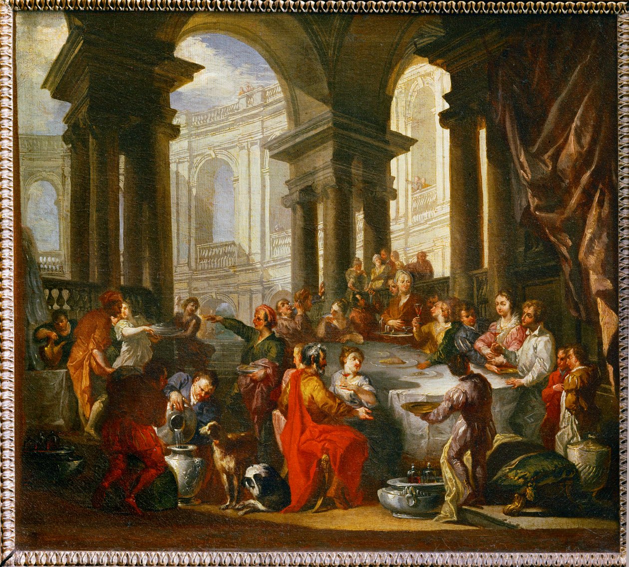 Juhlat ionisen portikon alla ... tekijältä Giovanni Paolo Pannini or Panini